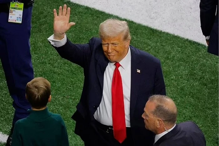 Trump at the Super Bowl - historic US president