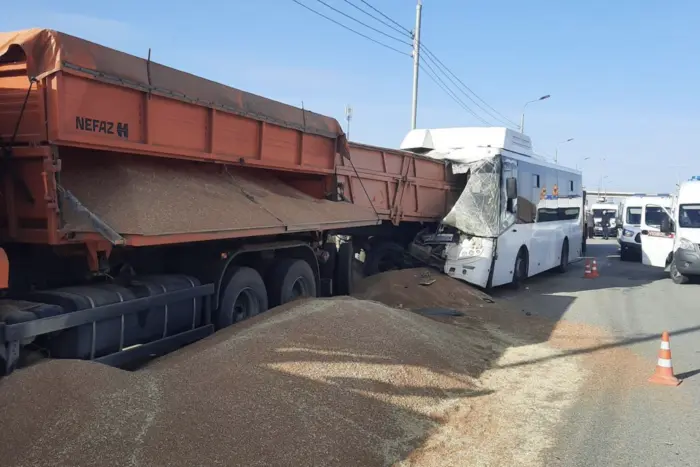 Accident on the street in occupied Simferopol