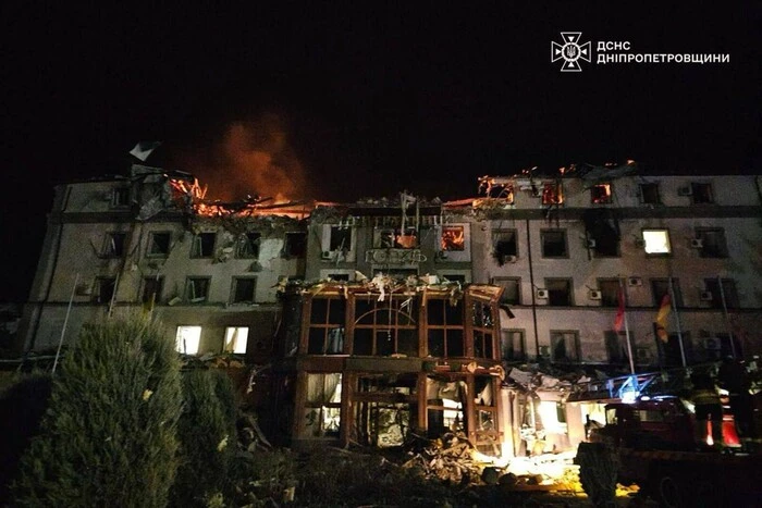 Footage of the destroyed hotel in Kryvyi Rih