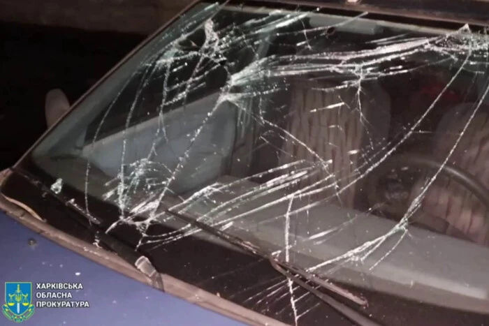 Damaged cars in Kharkiv after the Russian offensive