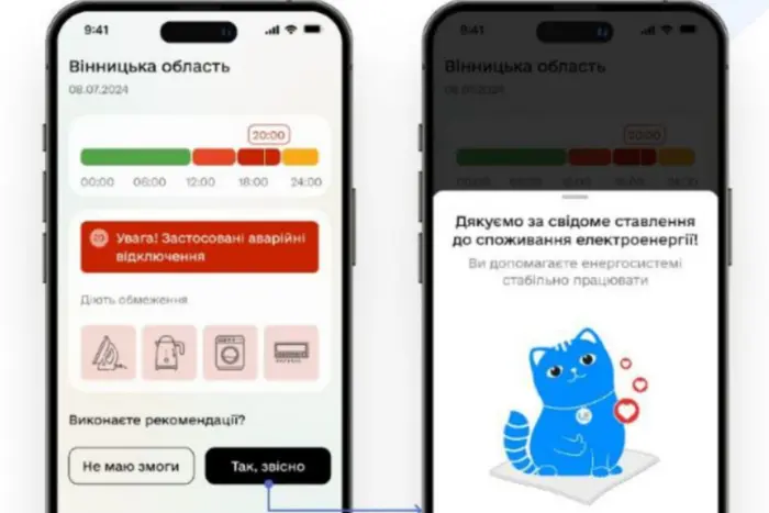 «Ukrenergo» uruchomiło aplikację, która pokazuje sytuację z prądem w czasie rzeczywistym