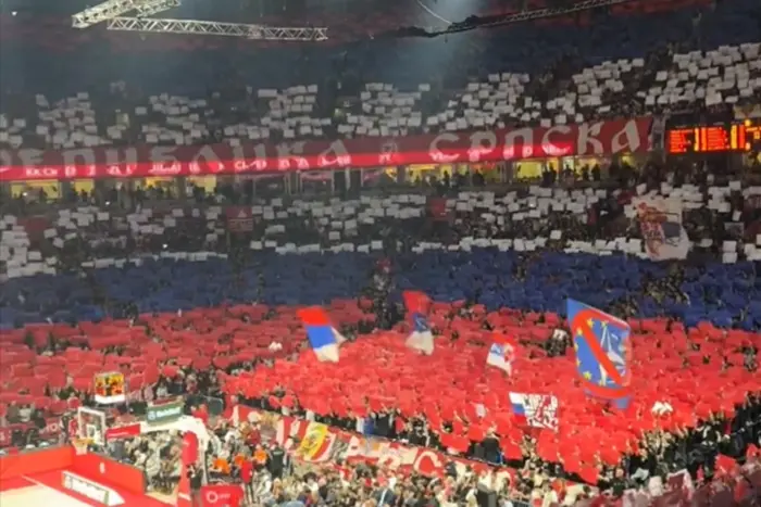 Fans from Russia and 'DNR' at the Euroleague match