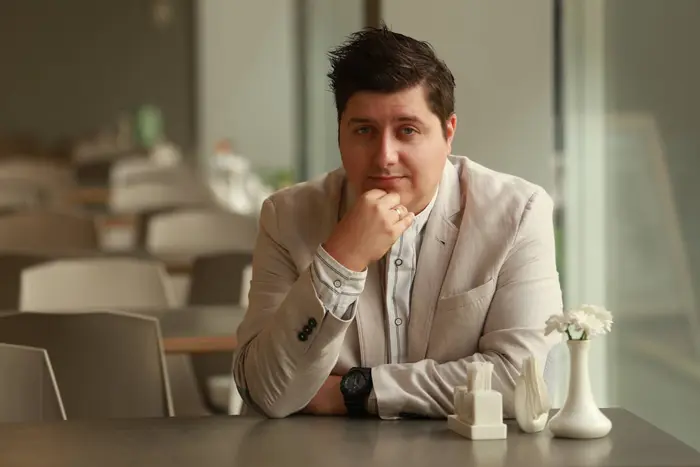 Zhirkov the film director during the interview