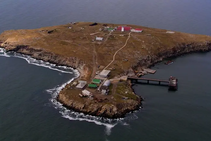 Russian warship at Snake Island