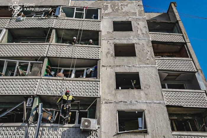 Alternative image of the shelled Kharkiv
