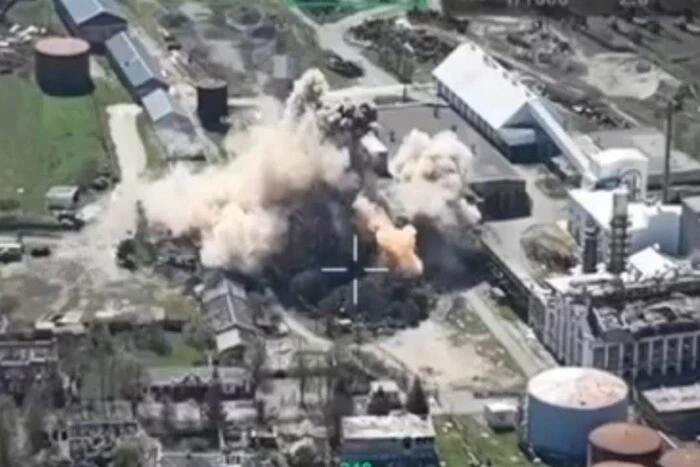 Destroyed drone launch site in Kursk