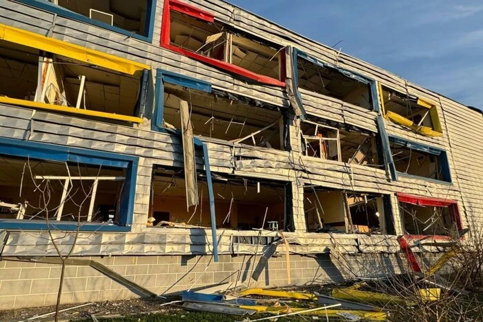 Damaged school and kindergarten in Odessa