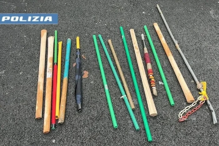 Arsenal of weapons of the ultras of 'Roma' and 'Lazio'