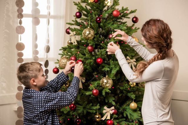 Christmas tree with decorations for 2024