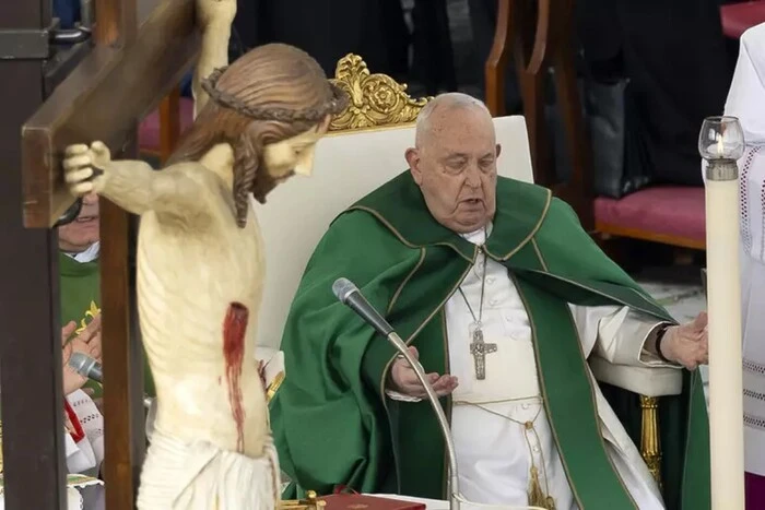 Pope Francis did not finish his sermon