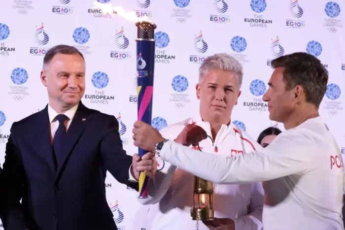 Andrzej Duda during a sports event