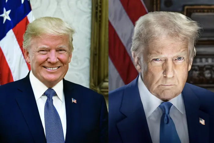 Trump before and after inauguration