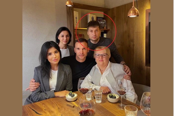 Andriy Shevchenko's sister's husband in the airport corridor