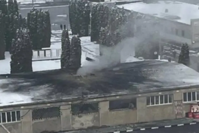 Photo of the attacked military facility in Belgorod