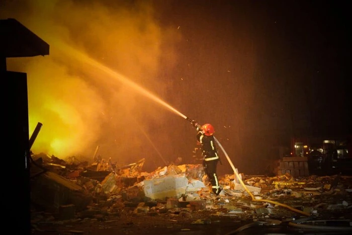 At the site of the explosion in Kharkiv