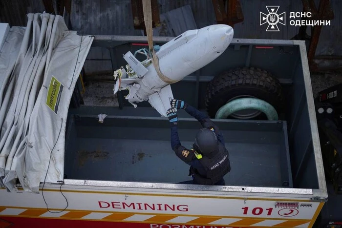 Elements of the rocket with which the Russians attacked Odessa