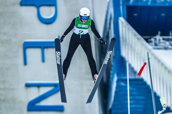 Ukrainian ski jumper Hluhkova