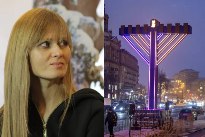 Die Chanukkah-Leuchte im Zentrum von Kiew. Katya Chilly hat einen Beitrag geschrieben, der die Ukrainer verärgert hat