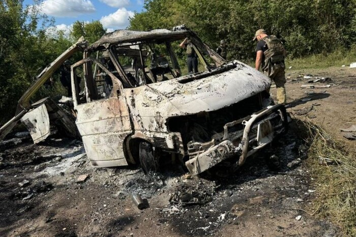 «Hospitalers» car after drone attack