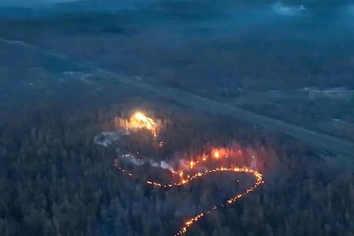 A Russian tank caught fire as a result of a 'dragon drone' attack