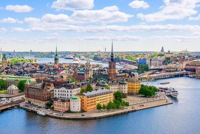 Tourists in the city of Europe