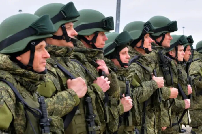 Russian army soldiers during training