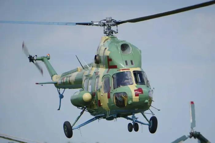 Crashed Mi-2 helicopter