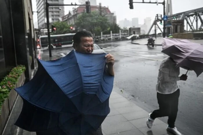 Shanghai floods and destruction after typhoon