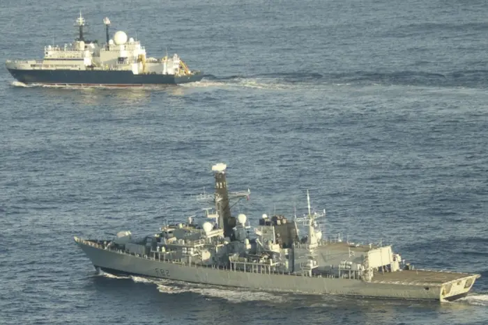 Russian Navy ship in the English Channel