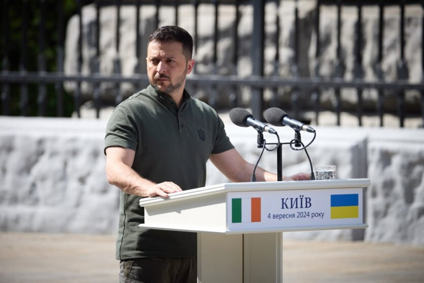 President Zelensky at a press conference