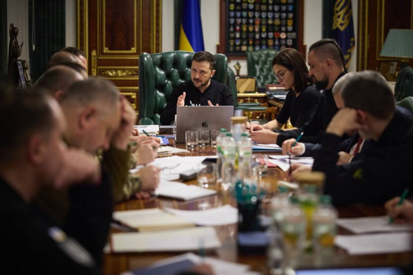 President Zelensky at the meeting