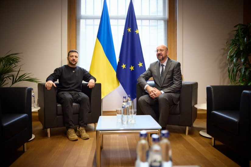 Zelensky and Michel in Brussels