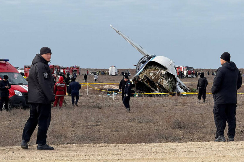 Photo of the plane crash site in Kazakhstan