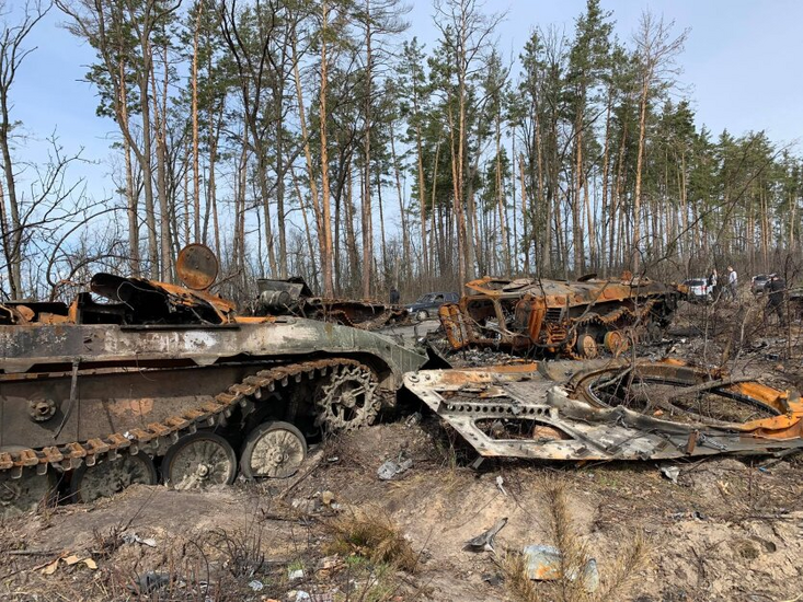 Devastated war zone in Ukraine