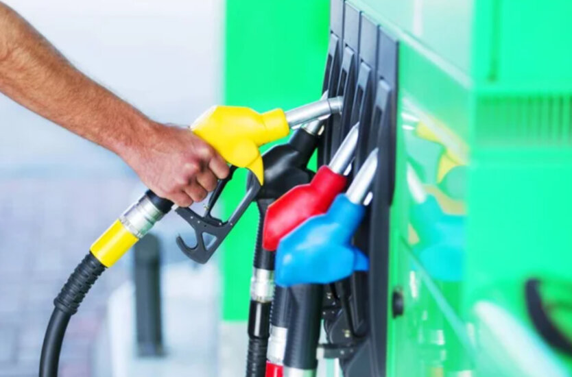 Gas station with increased prices on gasoline, diesel and autogas