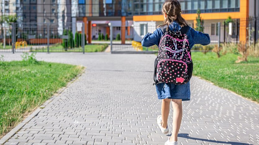 Child getting ready for school