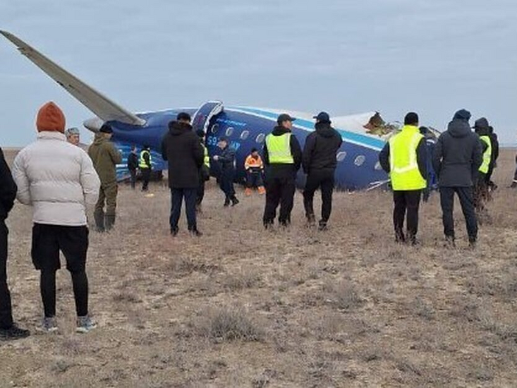 A plane with shot down Russian passengers in Kazakhstan