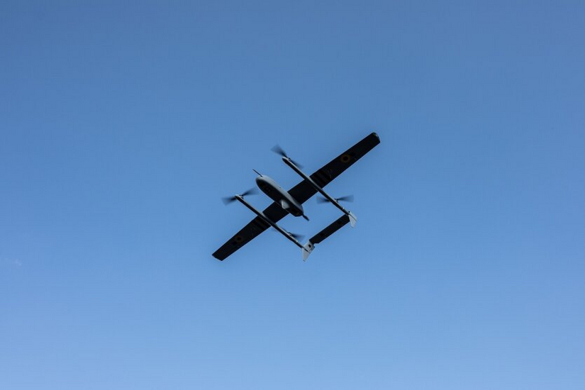 Drone attacking a defense plant in Russia