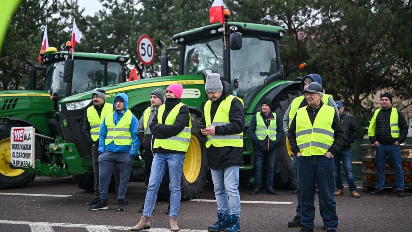 Фермер из Украины на протесте