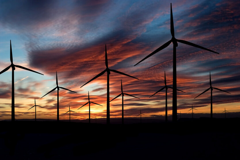 Image of a wind power plant in Ukraine