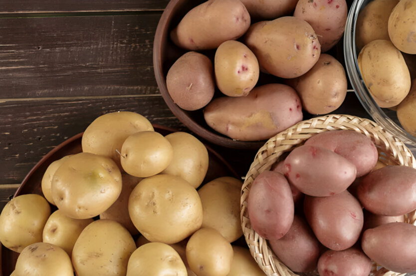 Buying potatoes at the market