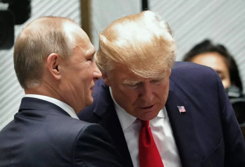 Trump and Putin in an embrace