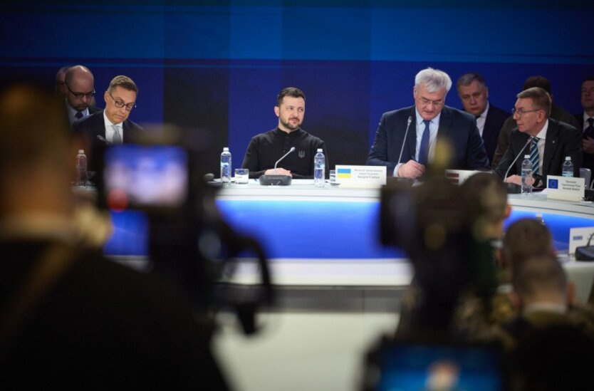 Zelensky speaks at a press conference